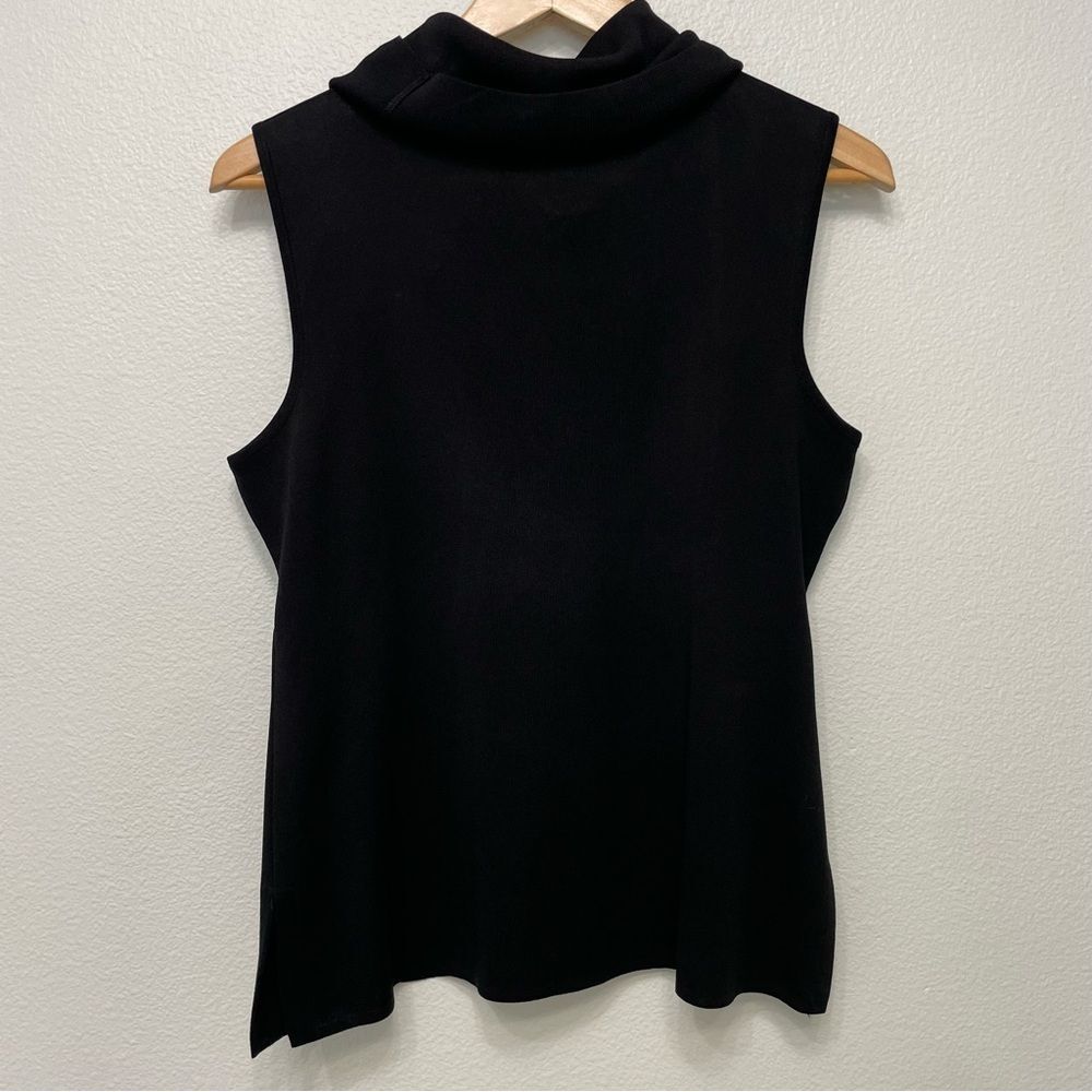 Misook Cowl Neck Sleeveless Shell Black Capsule Piece Size Large - Picture 2 of 5
